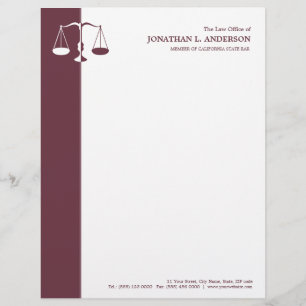 Papel Timbrado Advogado/advogado - cabeçalho de Borgonha