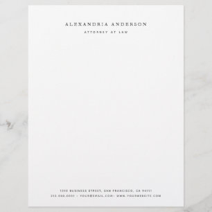 Papel Timbrado Advogado branco minimalista profissional