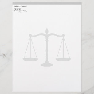 Papel Timbrado Advogado Letterhead de Escala Formal de Justiça