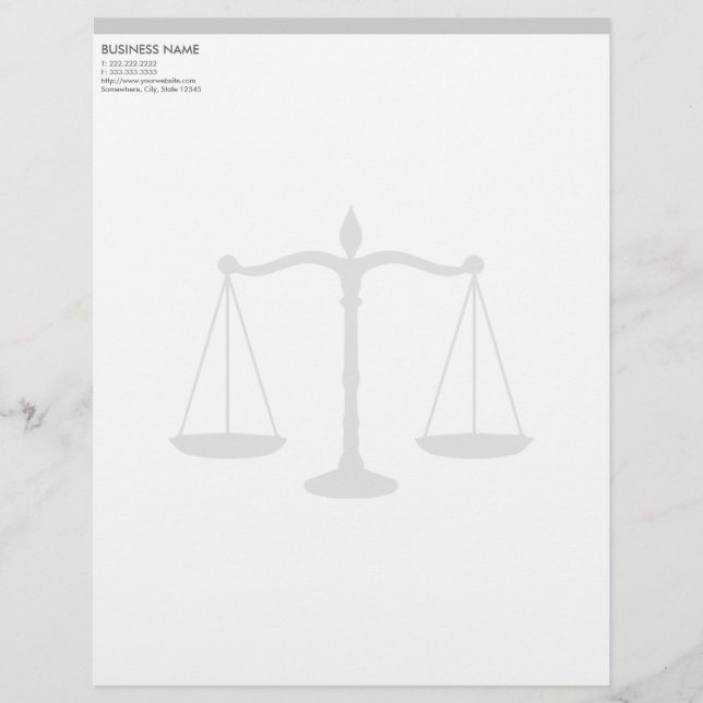 Papel Timbrado Advogado Letterhead de Escala Formal de Justiça (Frente)
