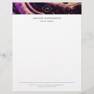 Papel Timbrado Agate Roxo do Monograma