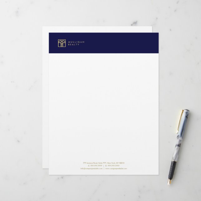 Papel Timbrado Agente Imobiliário Moderno - Letra Título (Frente/Verso In Situ)