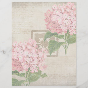 Papel Timbrado Agrupamentos de Hortênsias Rosa II