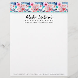 Papel Timbrado Aguarela havaiana tropical do hibiscus & da folha