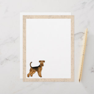 Papel Timbrado Airedale Terrier Cute Cartoon Dog Bingley Terrier