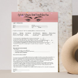 Papel Timbrado Alergia Teste de Lash Formulário de consentimento