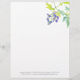 Papel Timbrado Alface de casamento da vinha roxa