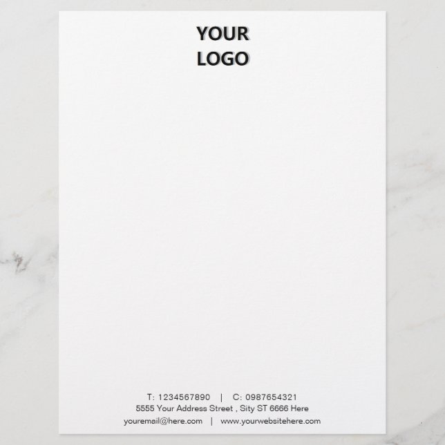 Papel Timbrado Alfândega Business Office Modern Letterhead com Lo (Frente)