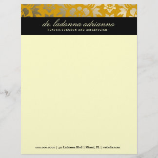 Papel Timbrado amarelo do ouro do damasco 311-Ladonna