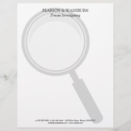 Papel Timbrado Ampliação de Vidro de Olho Privado e Contato