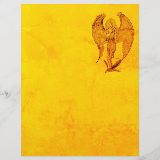 Papel Timbrado Angel no estilo de tatuagem (Frente)
