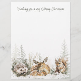 Papel Timbrado Animais Floresta Inverno Natal
