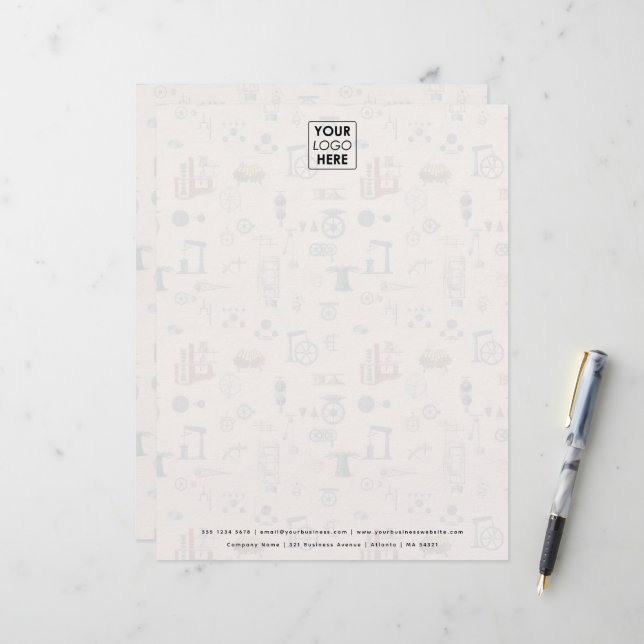 Papel Timbrado Antiguamente Mecânico de Engenharia Personalizado  (Frente/Verso In Situ)