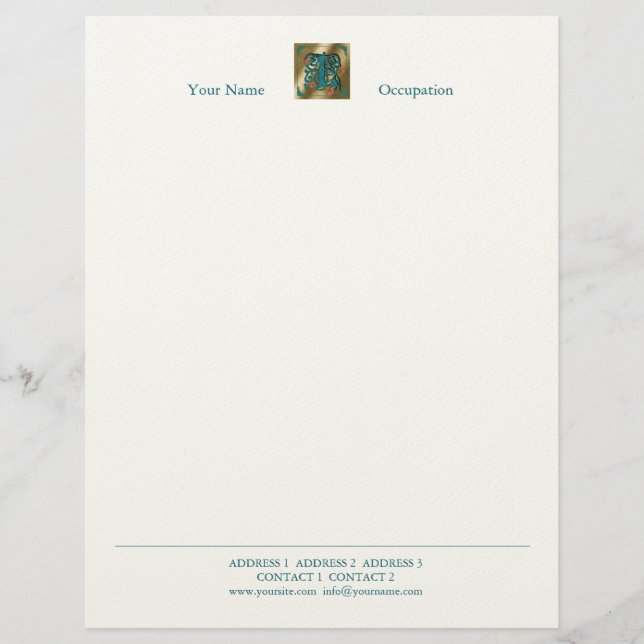 Papel Timbrado Antiguidade - Letra I - Letterhead (Frente)