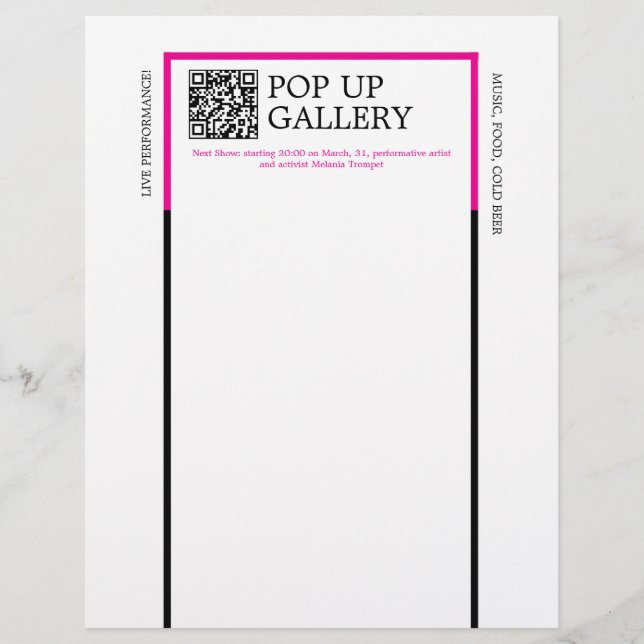 Papel Timbrado Anúncio de Galeria Pop Up (Frente)