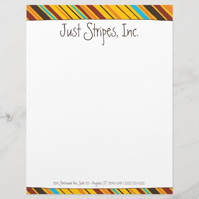 Papel Timbrado Apenas Stripe Personalizado Letterhead (Frente)