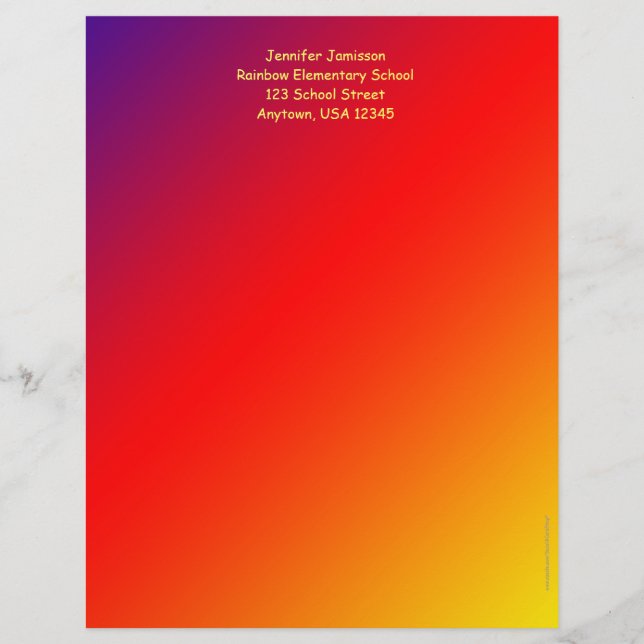 Papel Timbrado Apreciação de Professores, Vivid Rainbow (Frente)