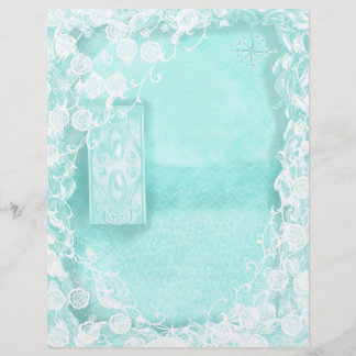 Papel Timbrado Aqua and Lace Junk Journal