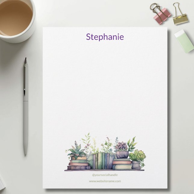 Papel Timbrado Aquarela Botânica Personalizada (Criador carregado)