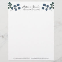 Aquarela Eucalipto Nome Moderno Script