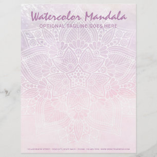 Papel Timbrado Aquarela Mandala Cura Holística & Espiritual