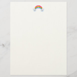 Papel Timbrado Arco-Íris Nuvens Letterhead