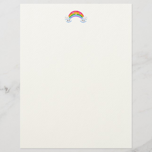 Papel Timbrado Arco-Íris Nuvens Letterhead (Frente)