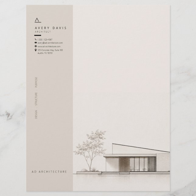 Papel Timbrado Arquiteto Japandi Moderno (Frente)