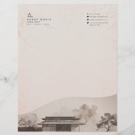 Papel Timbrado Arquiteto Japandi Moderno 