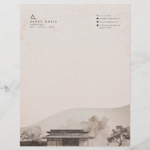 Papel Timbrado Arquiteto Japandi Moderno 