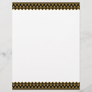 Papel Timbrado Art Deco Bordas Negras e Douradas