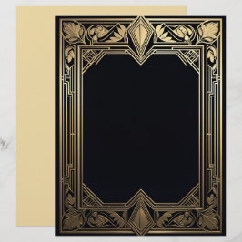 Papel Timbrado Art Deco Frame Floral