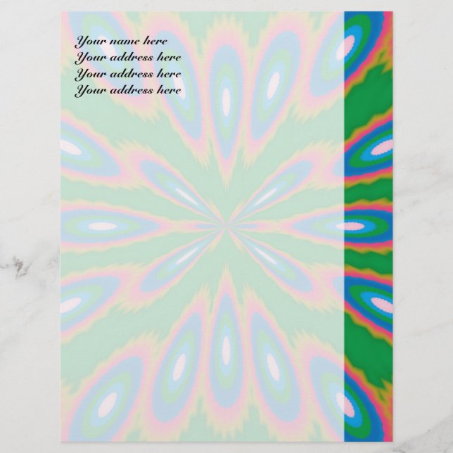 Papel Timbrado Arte abstrata de jardim funky (Frente)