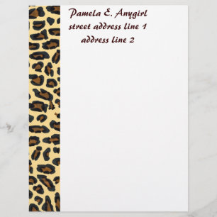 Papel Timbrado Artigos de papelaria selvagens da pele do leopardo