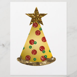 Papel Timbrado árvore de natal de pizza reluzente