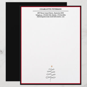Papel Timbrado Árvore de Natal Simples Nome Personalizado