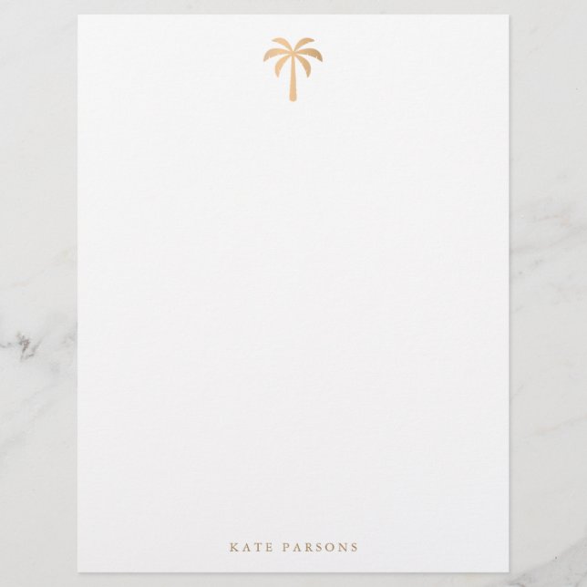 Papel Timbrado Árvore Tropical Palm Moderna (Frente)