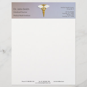 Papel Timbrado Asas brancas Douradas de Caduceus