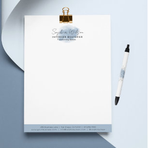 Papel Timbrado Assinatura em Aquarela para Negócios Profissionais