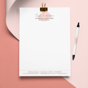 Papel Timbrado Assinatura em Aquarela para Negócios Profissionais