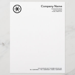 Papel Timbrado Asterisco dentro de um círculo - Preto