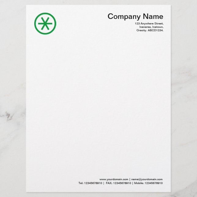 Papel Timbrado Asterisco dentro de um círculo - Verde de grama (Frente)