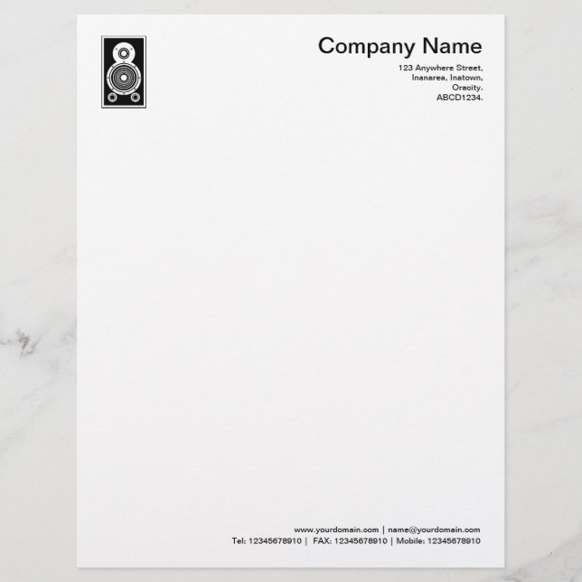 Papel Timbrado Auto-falante - Preto (Frente)