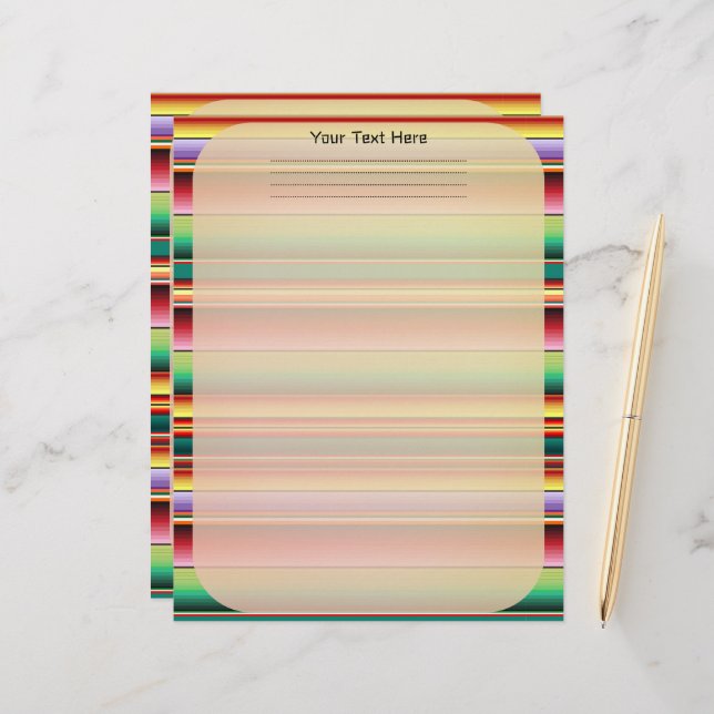 Papel Timbrado Aztec Têxtil Tradicional Têxtil Têxtil Colorido M (Frente/Verso In Situ)