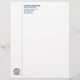 Papel Timbrado Azuis marinhos simplesmente profissionais sua
