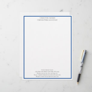 Papel Timbrado Azul Branco Profissional Personalizado Empresarial