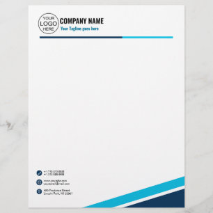 Papel Timbrado Azul elegante simples