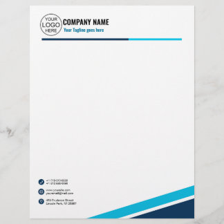 Papel Timbrado Azul elegante simples