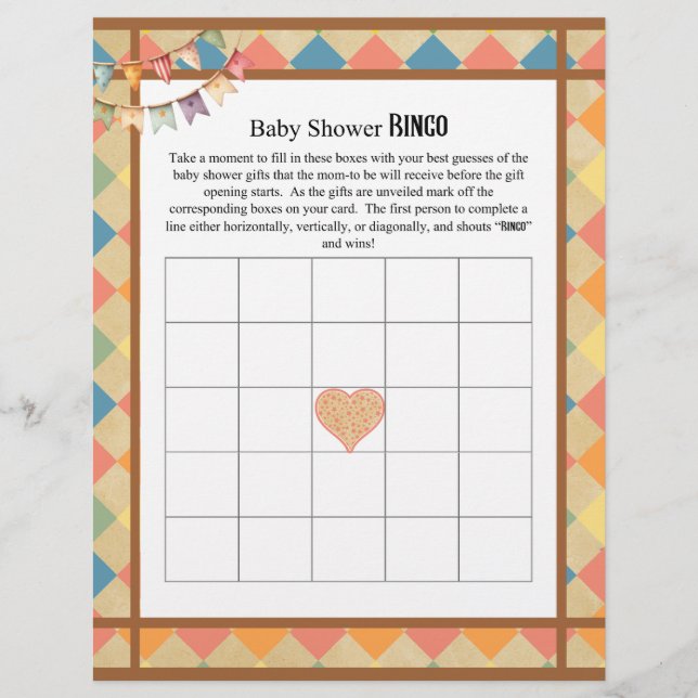 Papel Timbrado Baby Circus_ Baby Gift Bingo (Frente)