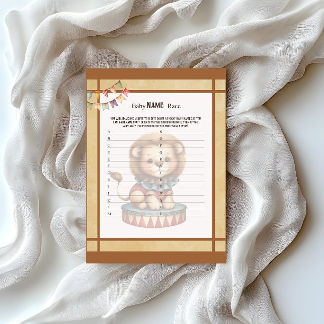 Papel Timbrado Baby Circus_ Baby Name Race Game (Criador carregado)